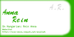 anna rein business card